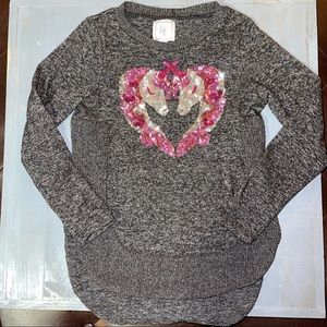 COLORTRE Grey Knit Unicorn Tunic Sweater